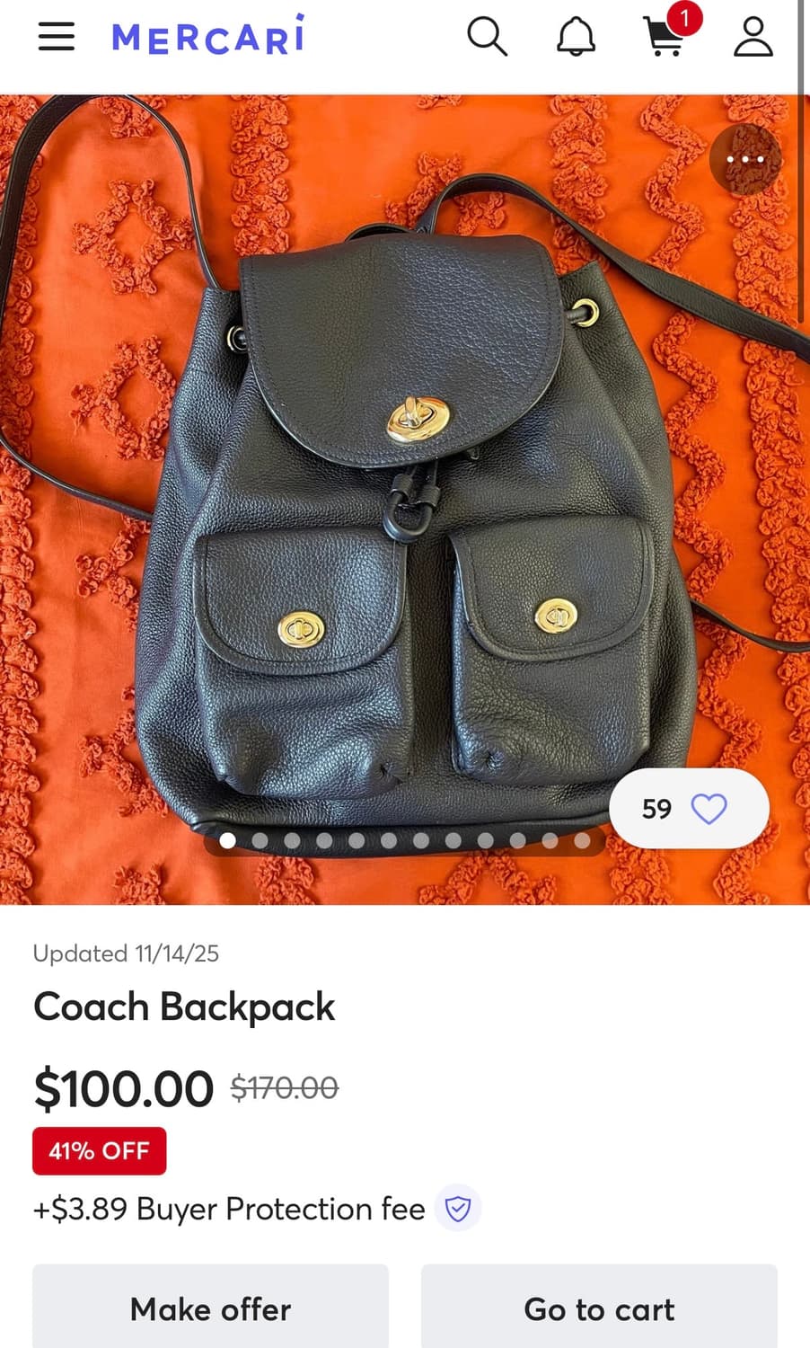 Coach 백팩 네이비 상품이미지6