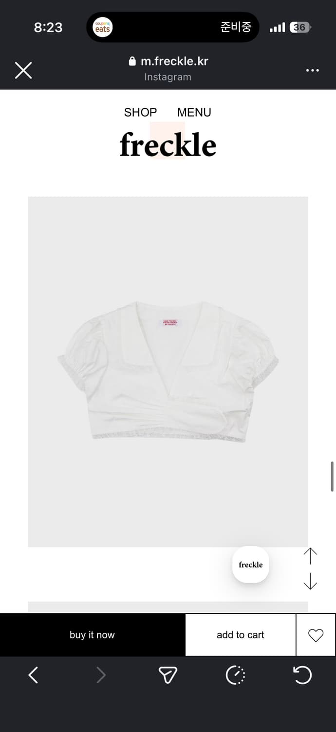 프레클 lace trim crop blouse 레이스 크롭 블라우스 상품이미지5