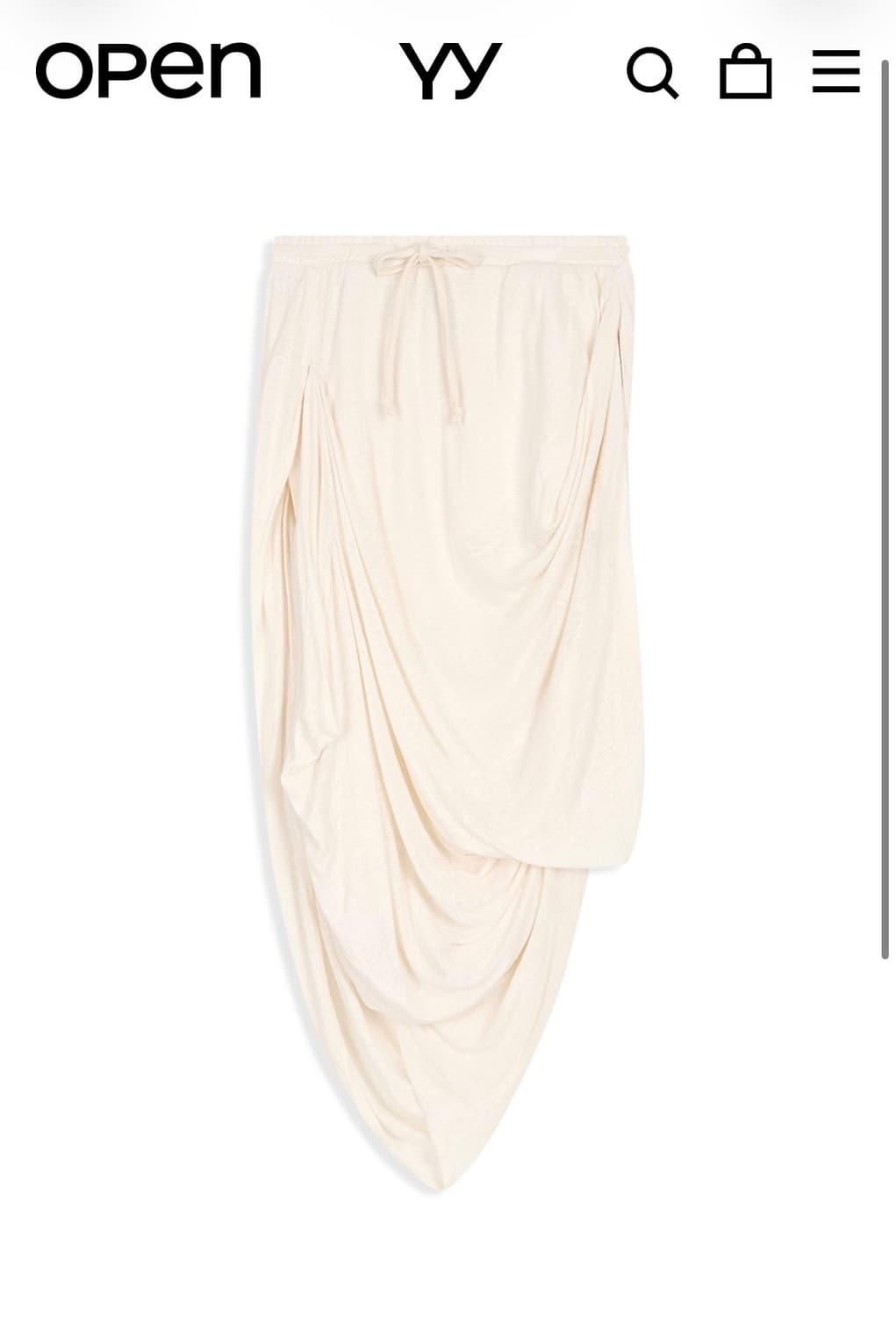 [OPEN YY] DRAPED LINEN SKIRT, CREAM 상품이미지4