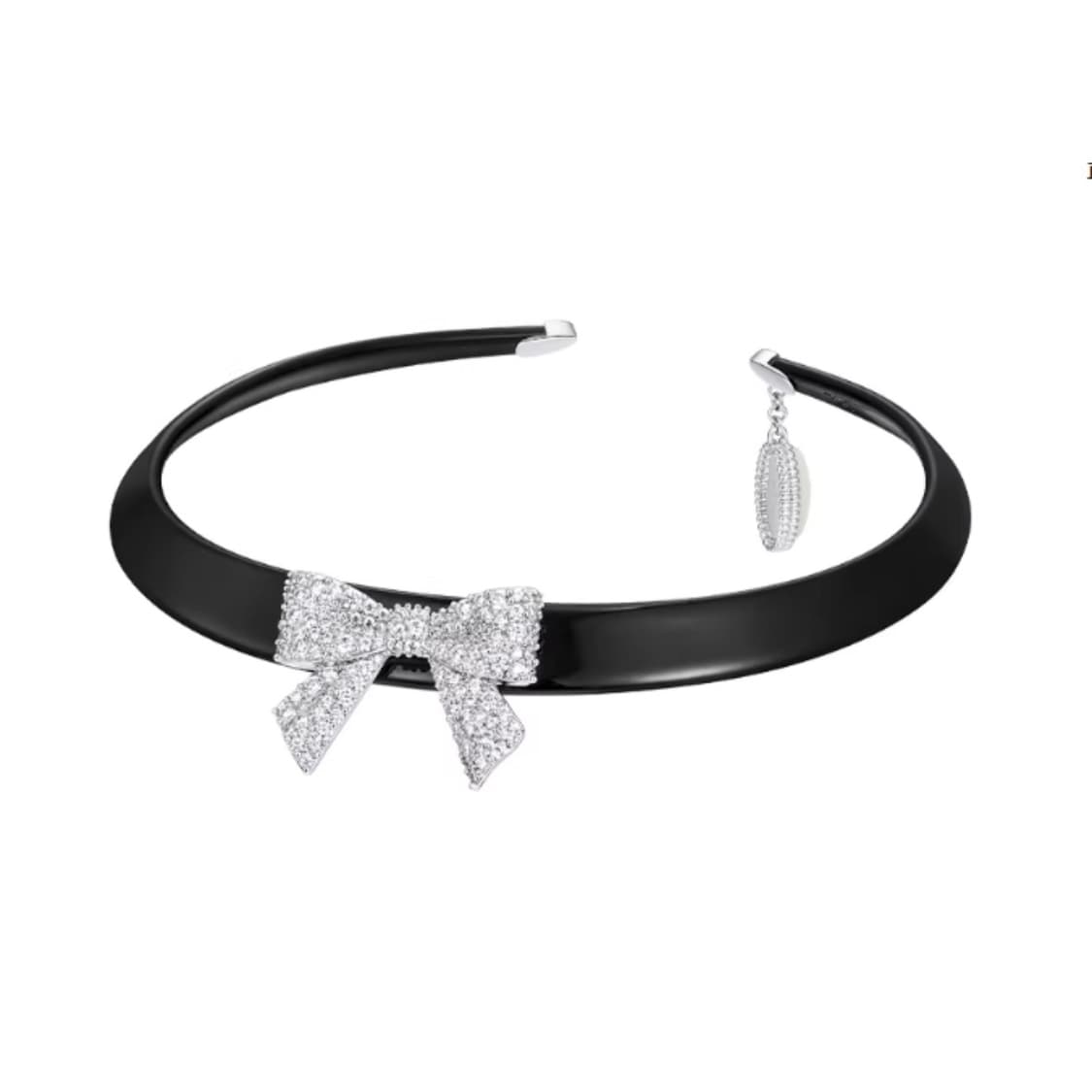 슈슈통 파베 세팅 리본 목걸이 상품이미지1