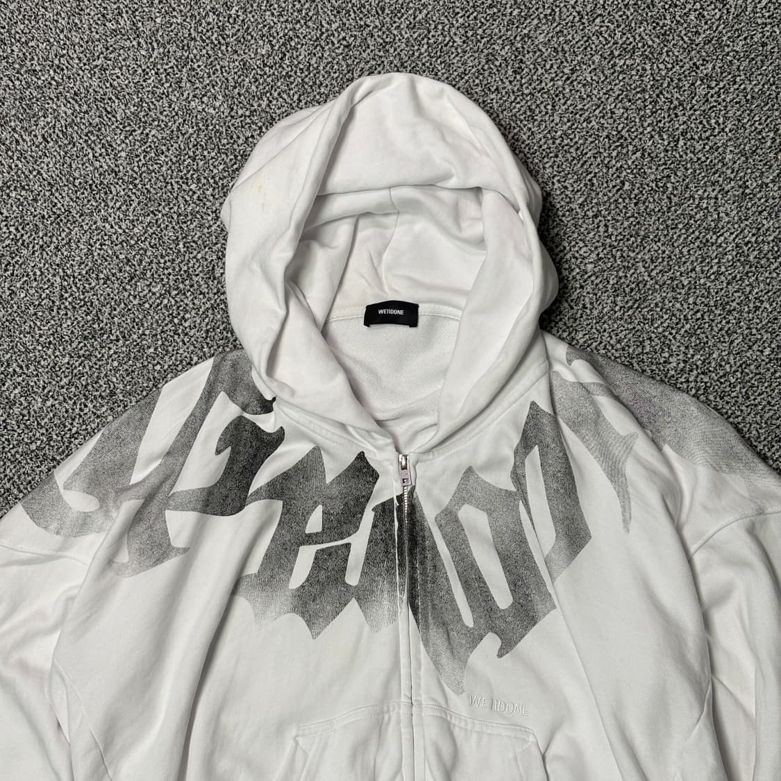 we11done 웰던 언밸런스 후드집업 화이트 (S) 상품이미지2