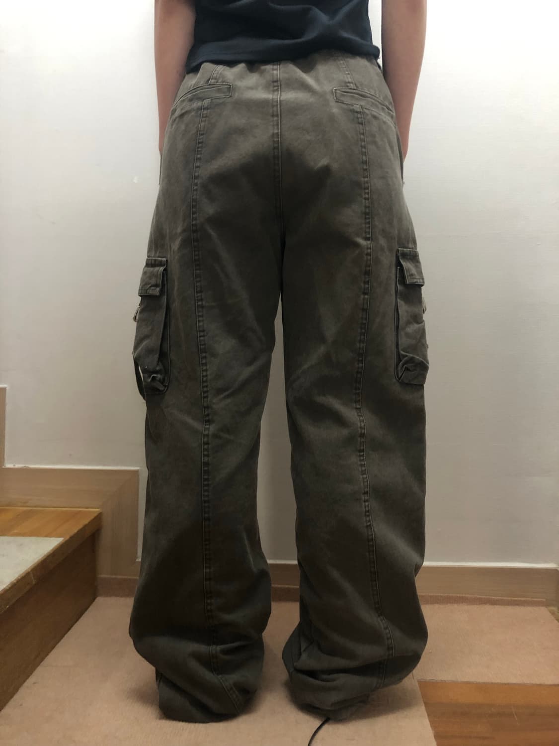 빈티지 카키 포켓  데님 워싱 팬츠 상품이미지9