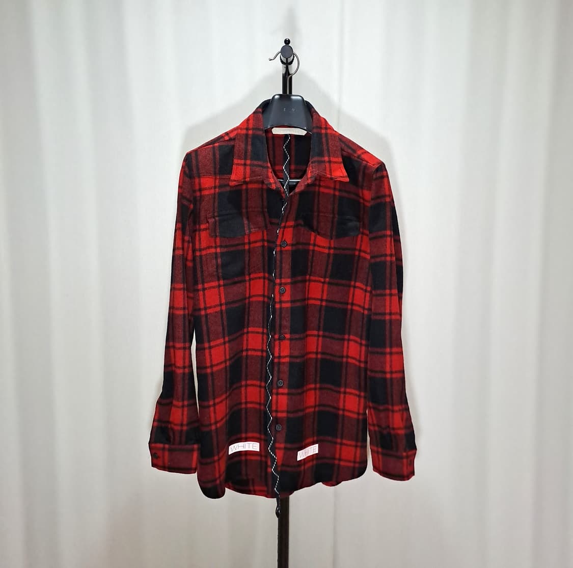 (택포) 오프화이트 플라넬 레드 체크 셔츠 B170 상품이미지1