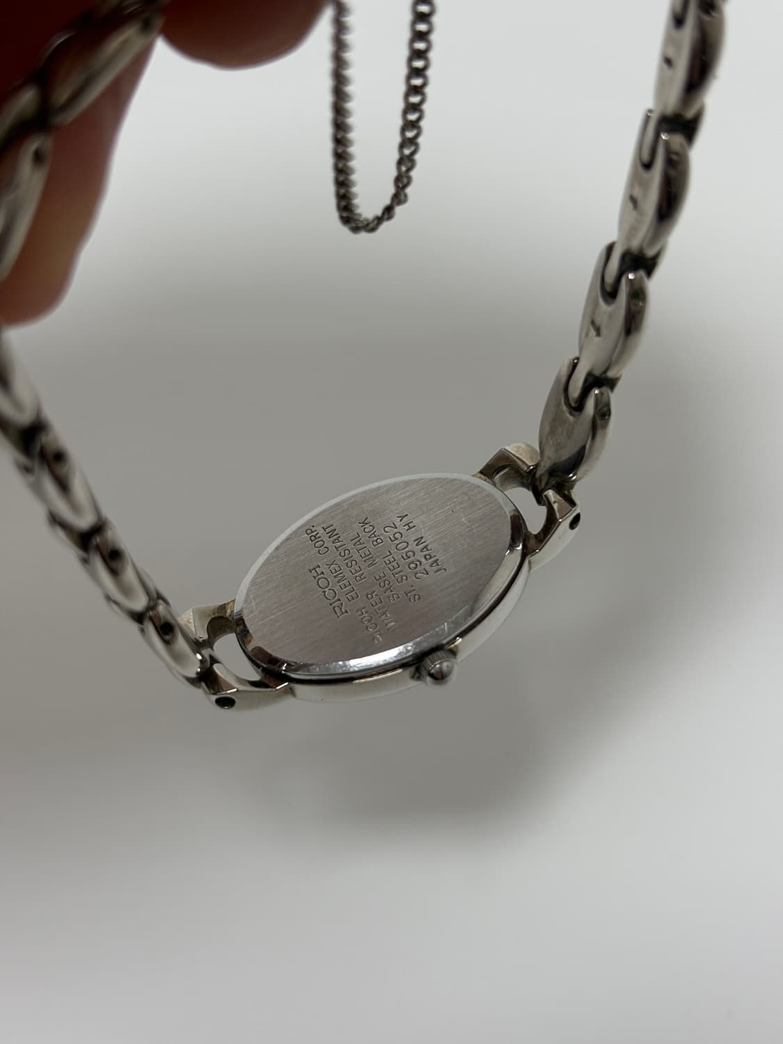 리코 1990년대 Pansy 실버 오벌 브레이슬릿 쿼츠 여성 상품이미지7