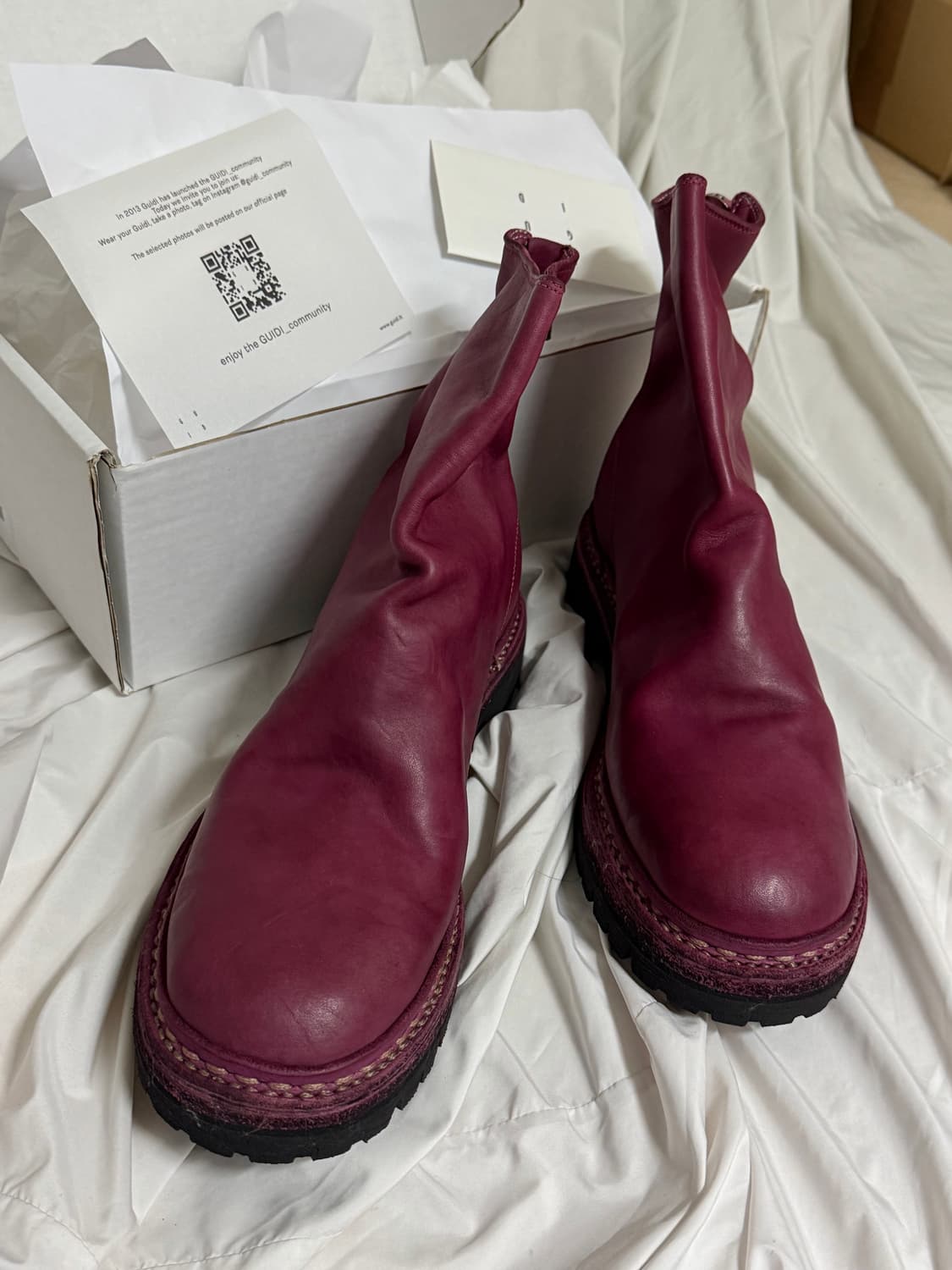 구이디 GUIDI 호스 풀 그레인 백 지퍼 핑크 부츠 상품이미지2