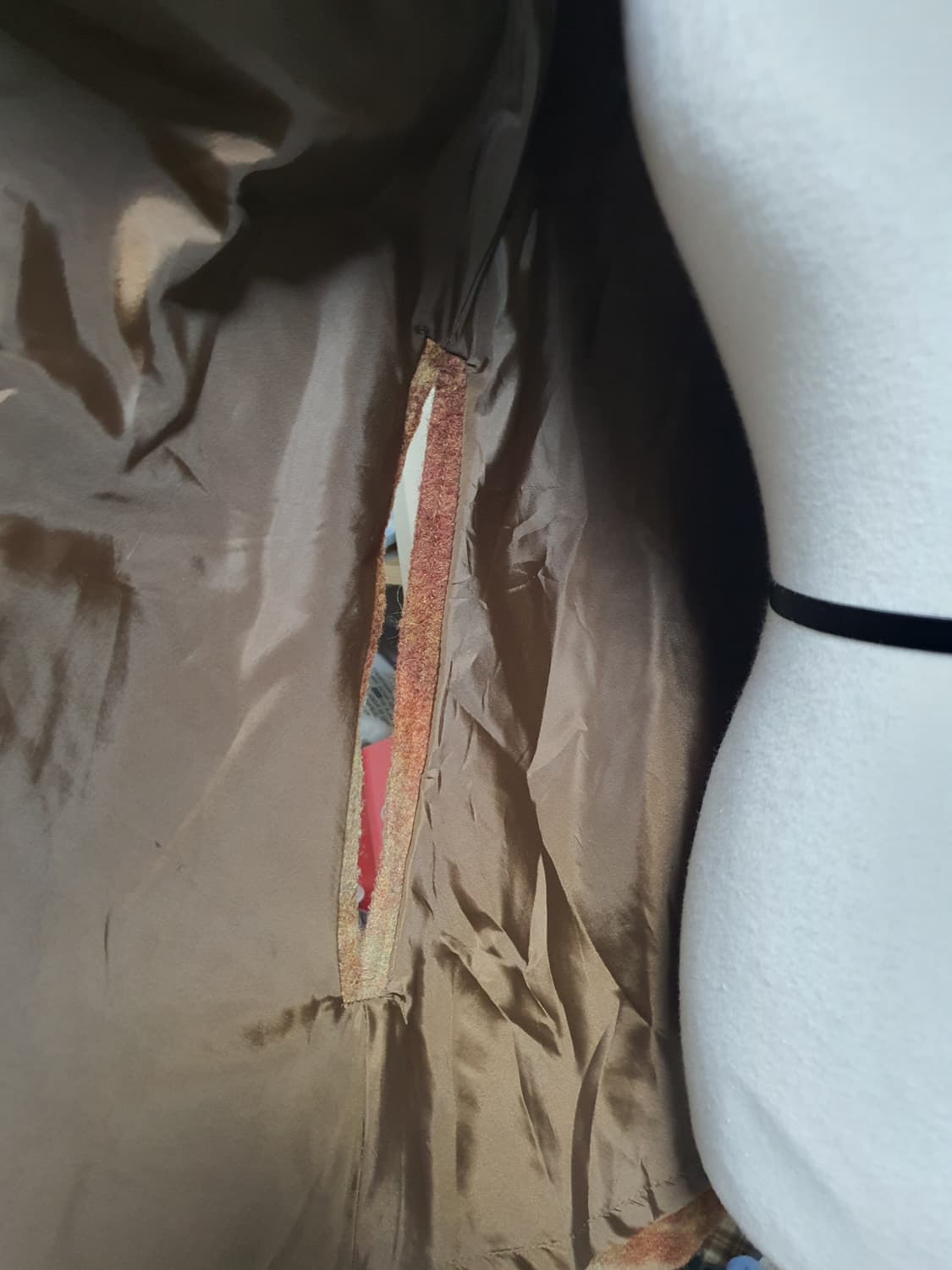 [모리걸] 체크 패턴 후드 퍼 케이프 코트 사와코 코트 상품이미지3