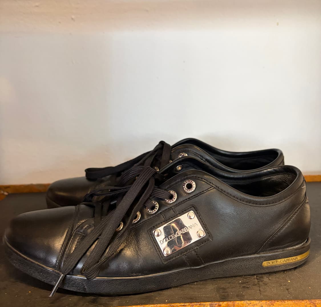 (실착있음)돌체엔가바나 레더 스니커즈 상품이미지1