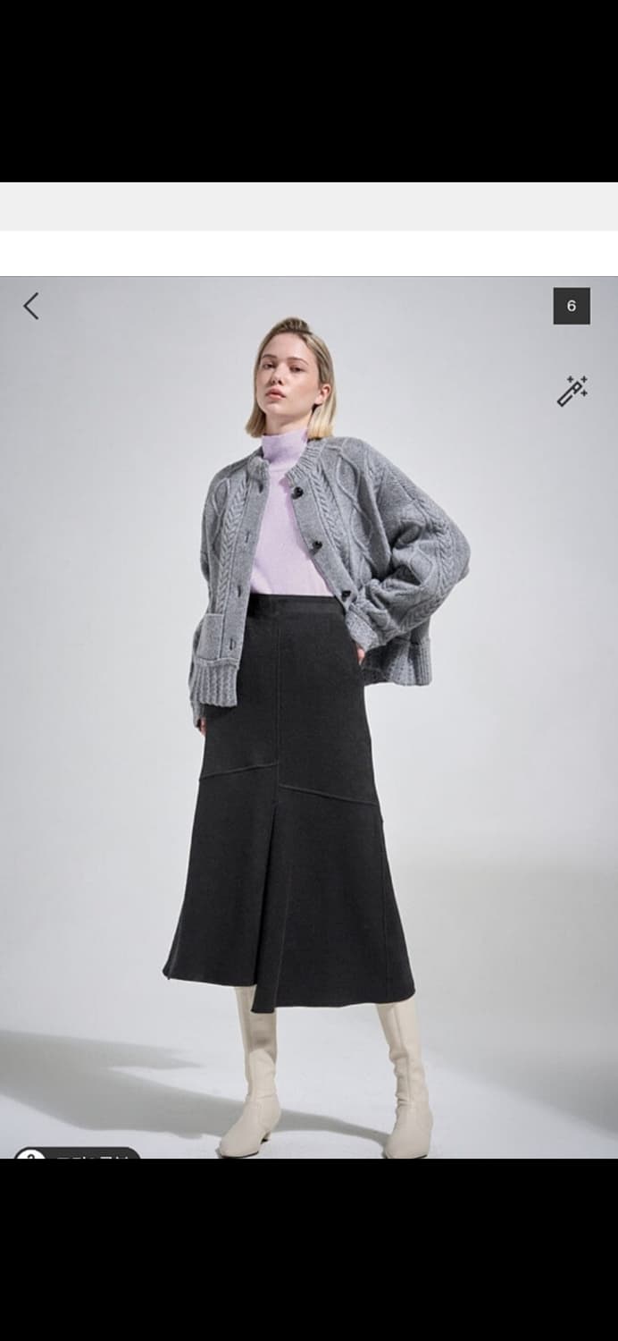 한섬 시스템 23년 언발란스 햄밴딩 스커트  상품이미지1