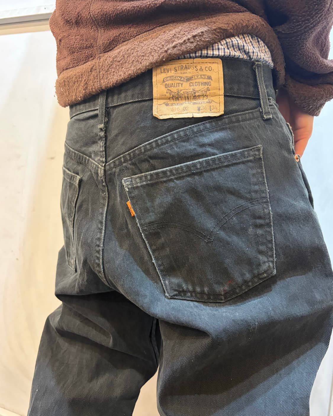 90s LEVIS 618 orange tab black denim pt 상품이미지1