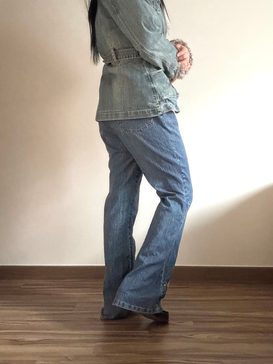 레이스 부츠컷 데님 팬츠 상품이미지4