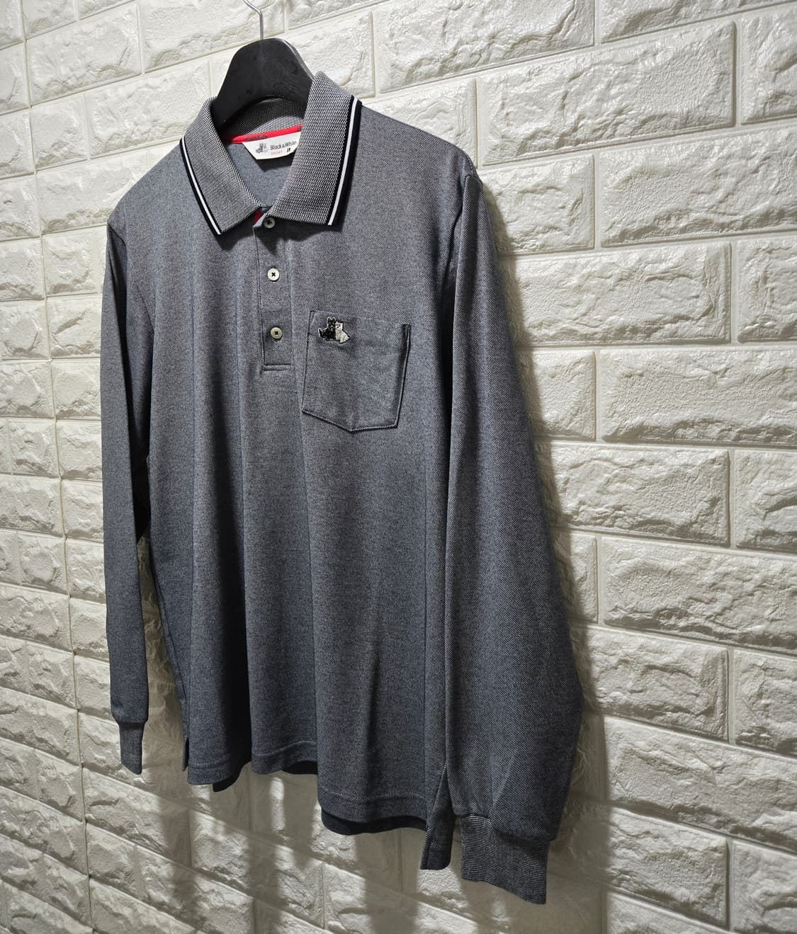 거의새것/ 블랙앤화이트 카라넥 긴팔티 100 상품이미지3