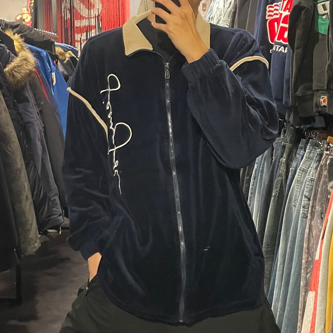 [IM] Sean John 션존 네이비 벨벳 져지 상품이미지3