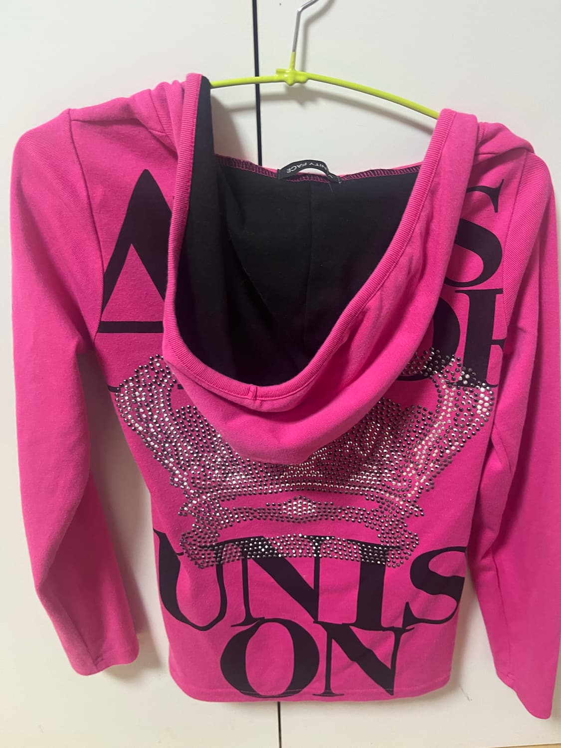 빈티지 핫핑크큐빅후드티 갸루 오네갸루 y2k 상품이미지1