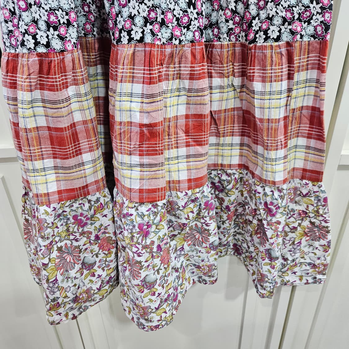 패치워크 플라워 티어드 롱원피스 상품이미지3