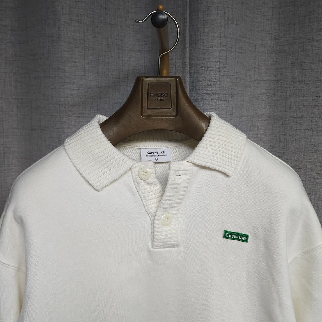 S ) 커버낫 니트 카라 맨투맨 크림색 상품이미지4