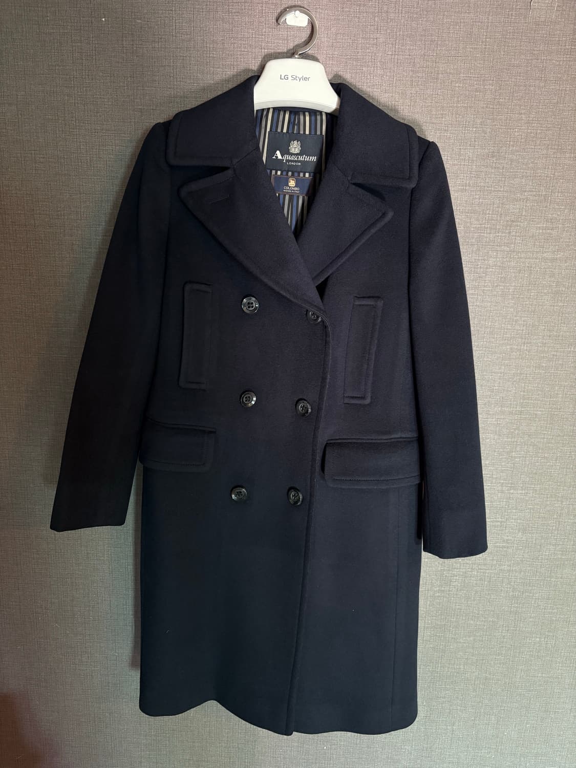 아쿠아스큐텀 네이비 더블 코트 Japan 상품이미지1