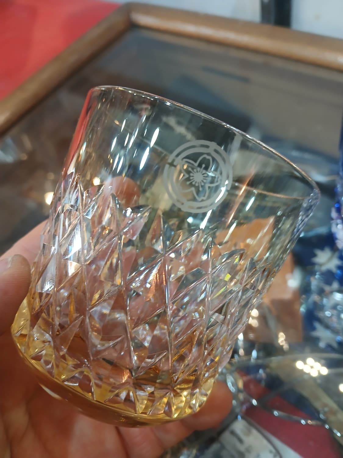 빈티지 일본 카가미 크리스탈 에도 키리코 위스키잔 상품이미지5