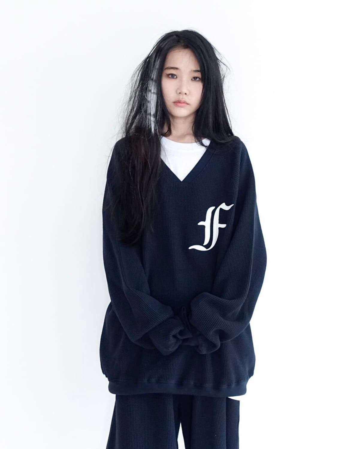 [F.E.E.S] waffle boxy MTM (navy) 상품이미지1