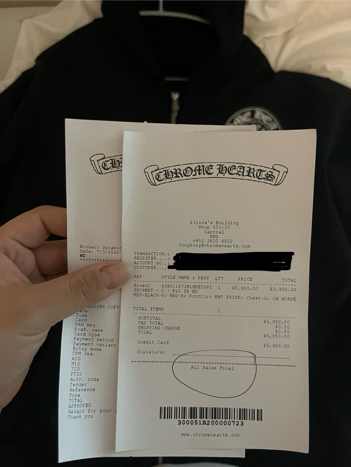 크롬하츠 후드집업 홍콩 한정  상품이미지4