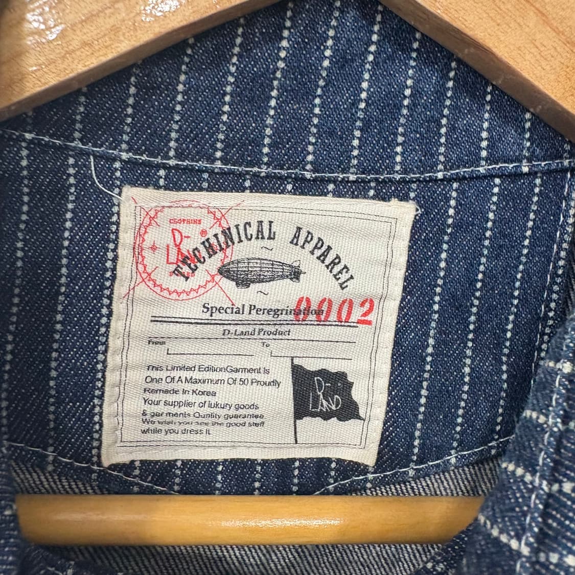 빈티지 데님 스트라이프 워크 자켓 상품이미지3