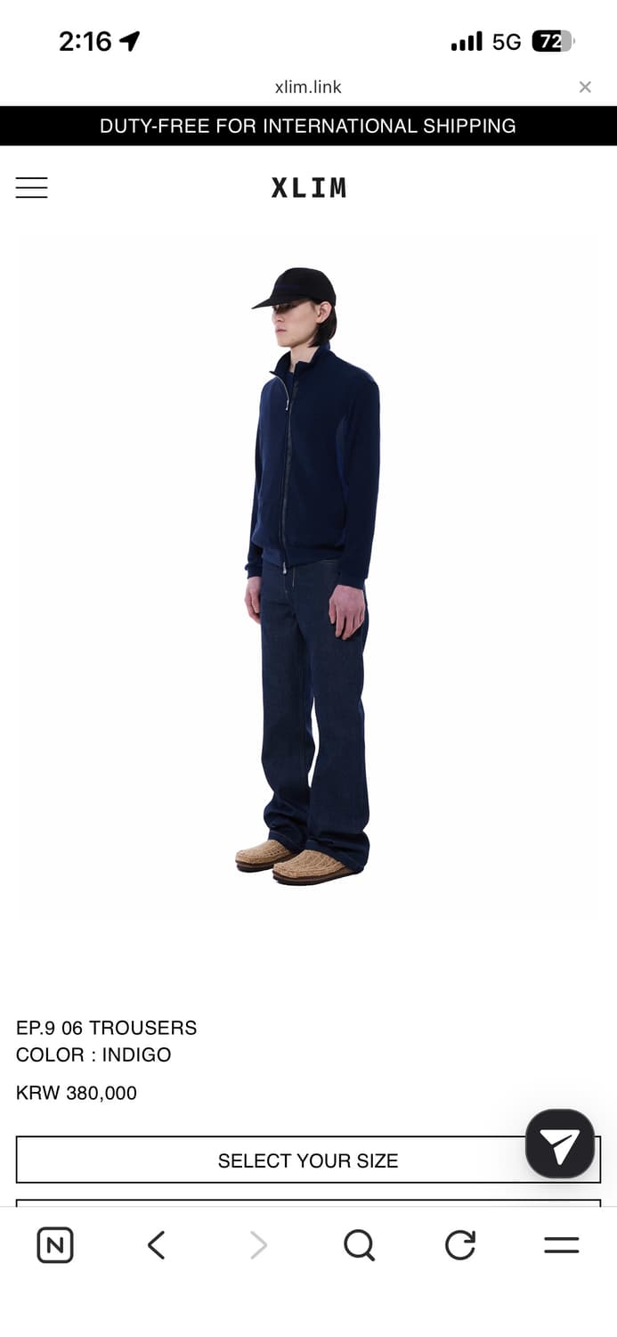 [L] XLIM EP.9 06 trousers indigo 상품이미지2