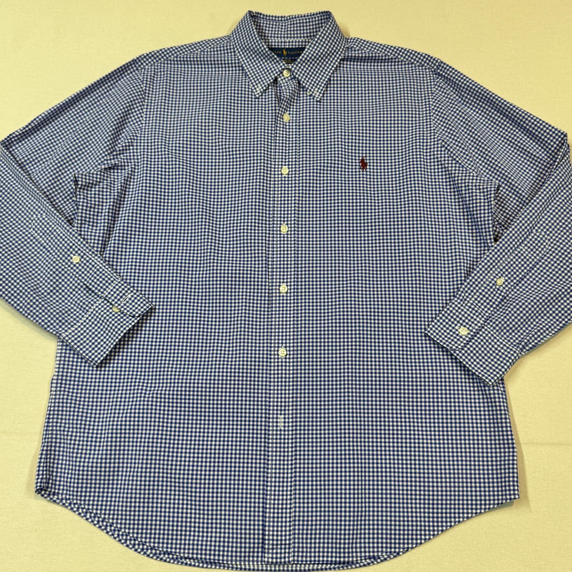 L) 폴로 랄프로렌 클래식핏 블루 깅엄 체크 포플린 셔츠 상품이미지2