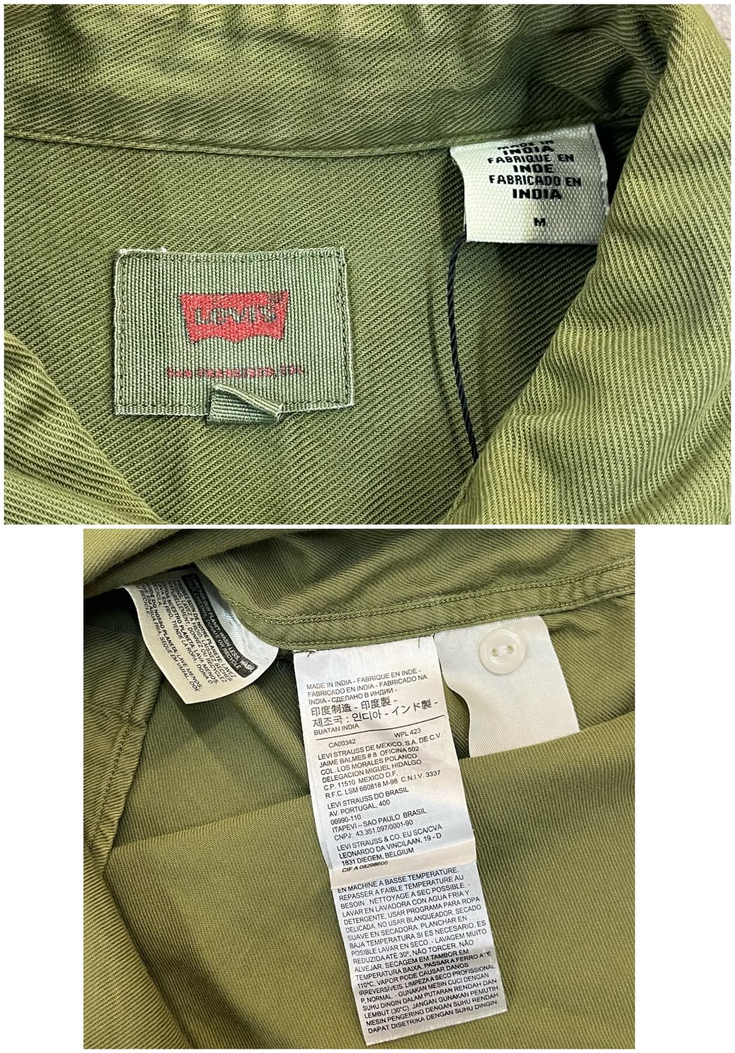 리바이스 포켓 셔츠 카키 M #csz3426 상품이미지3