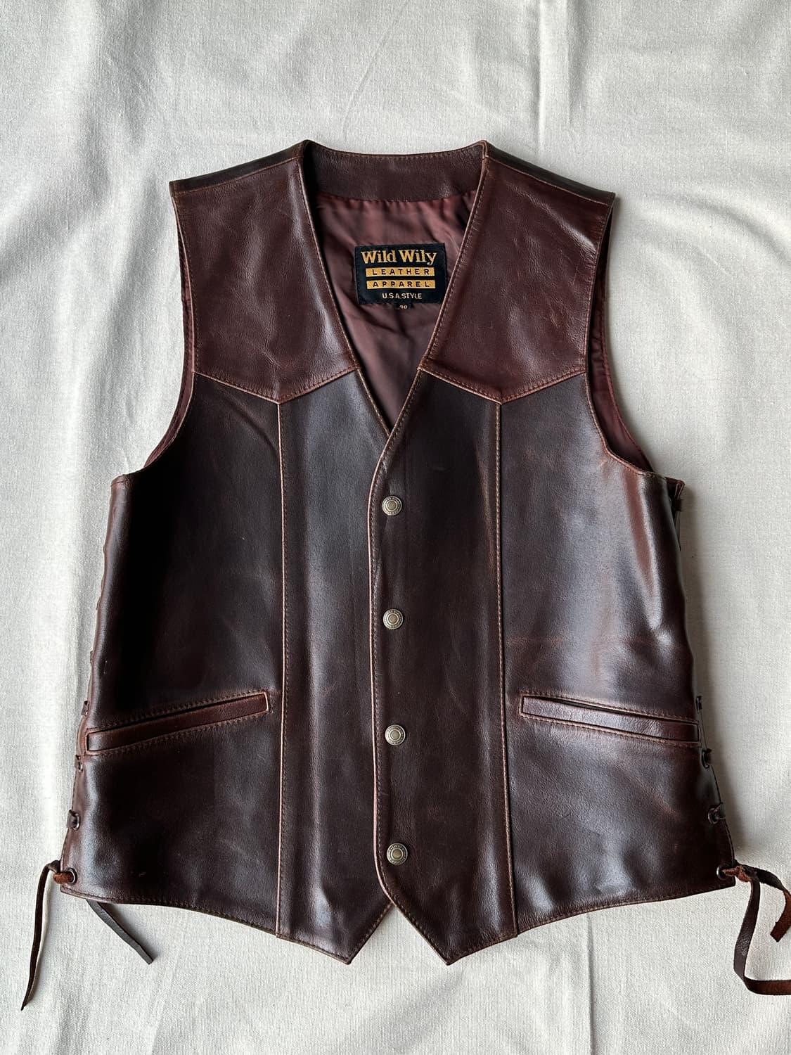 웨스턴 카프스킨 레더 베스트 40 상품이미지1