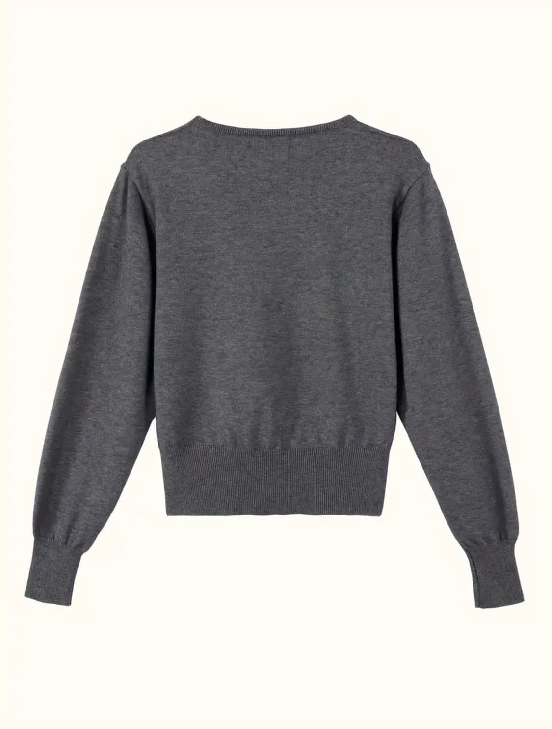 U넥 그레이 긴팔니트 상품이미지2