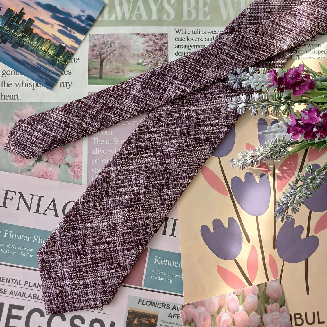 기라로쉬 퍼플 텍스처 패턴 슬림 넥타이 8cm A+등급 A18988
 상품이미지3