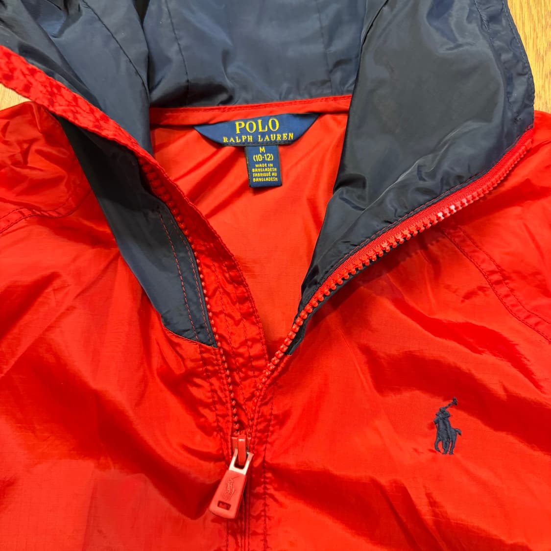 폴로 랄프로렌 키즈 레드 후드 바람막이 자켓 상품이미지2