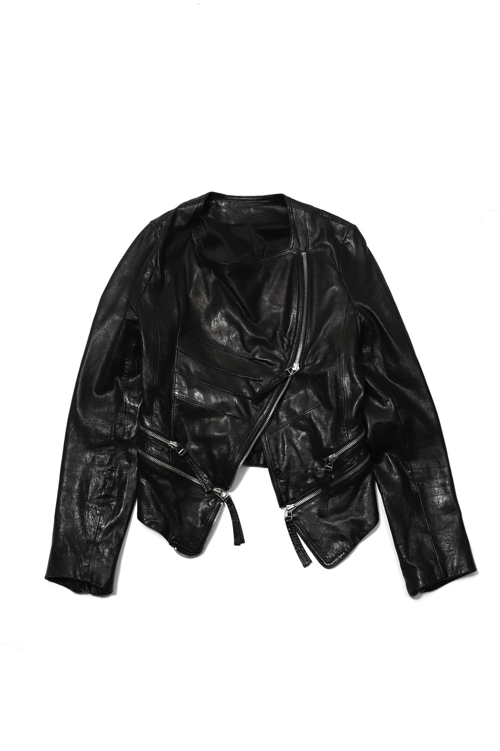 VINTAGE LATHER 유니크 레이어드 더블 램스킨 레더 재킷 상품이미지1