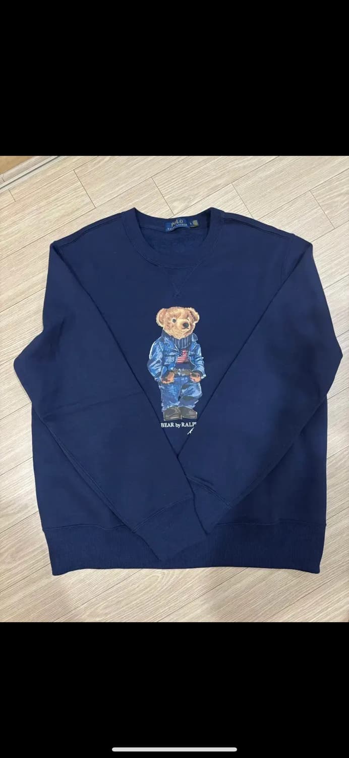 폴로 랄프로렌 데님 베어 플리스 스웨트셔츠 L팝니다. 상품이미지1