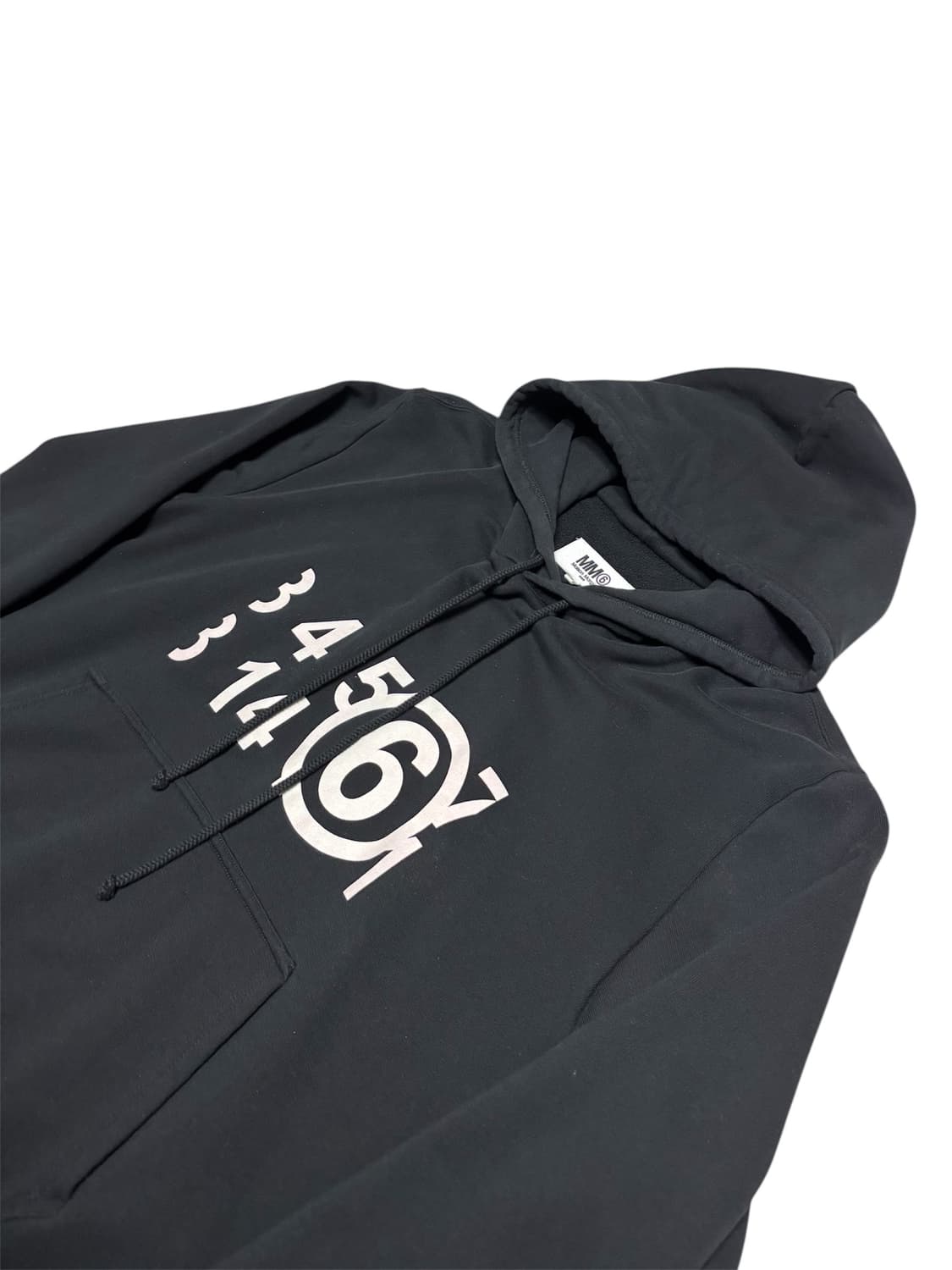 [정품] MM6 메종 마르지엘라 서클 6 로고 블랙 후드티 S 상품이미지3