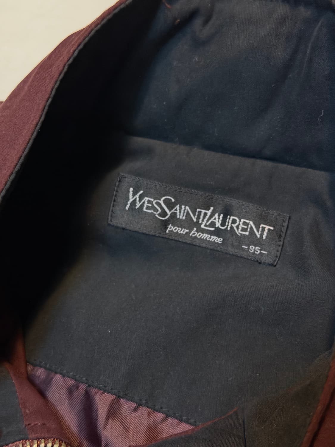 90s YSL 입생로랑 블루종 자켓 버건디 상품이미지3