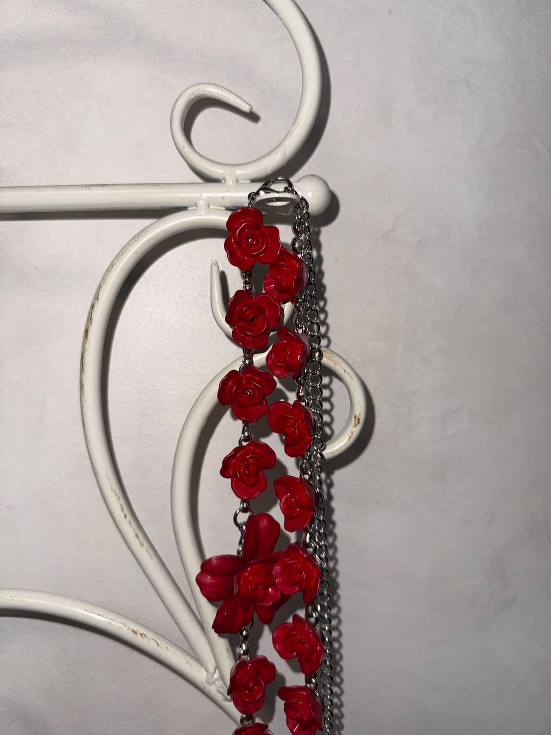 Red vintage rose chain necklace/ belt 상품이미지3