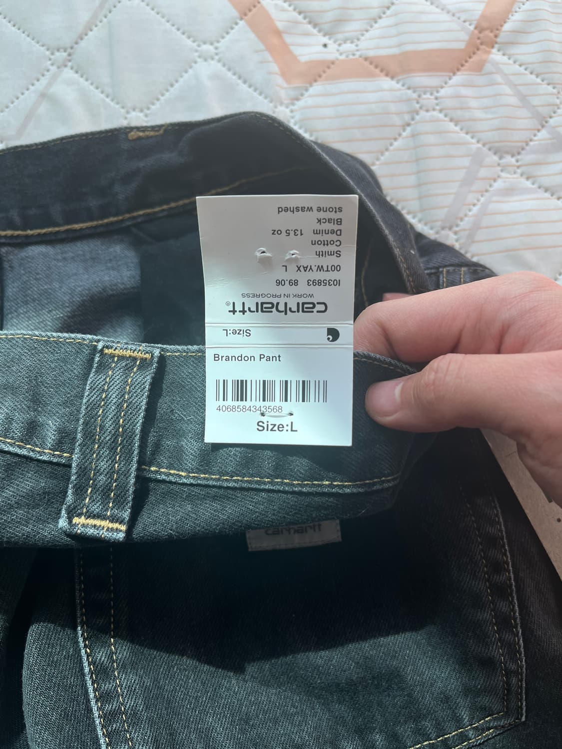 칼하트 브랜든 블랙 스톤 워시드 L 상품이미지2