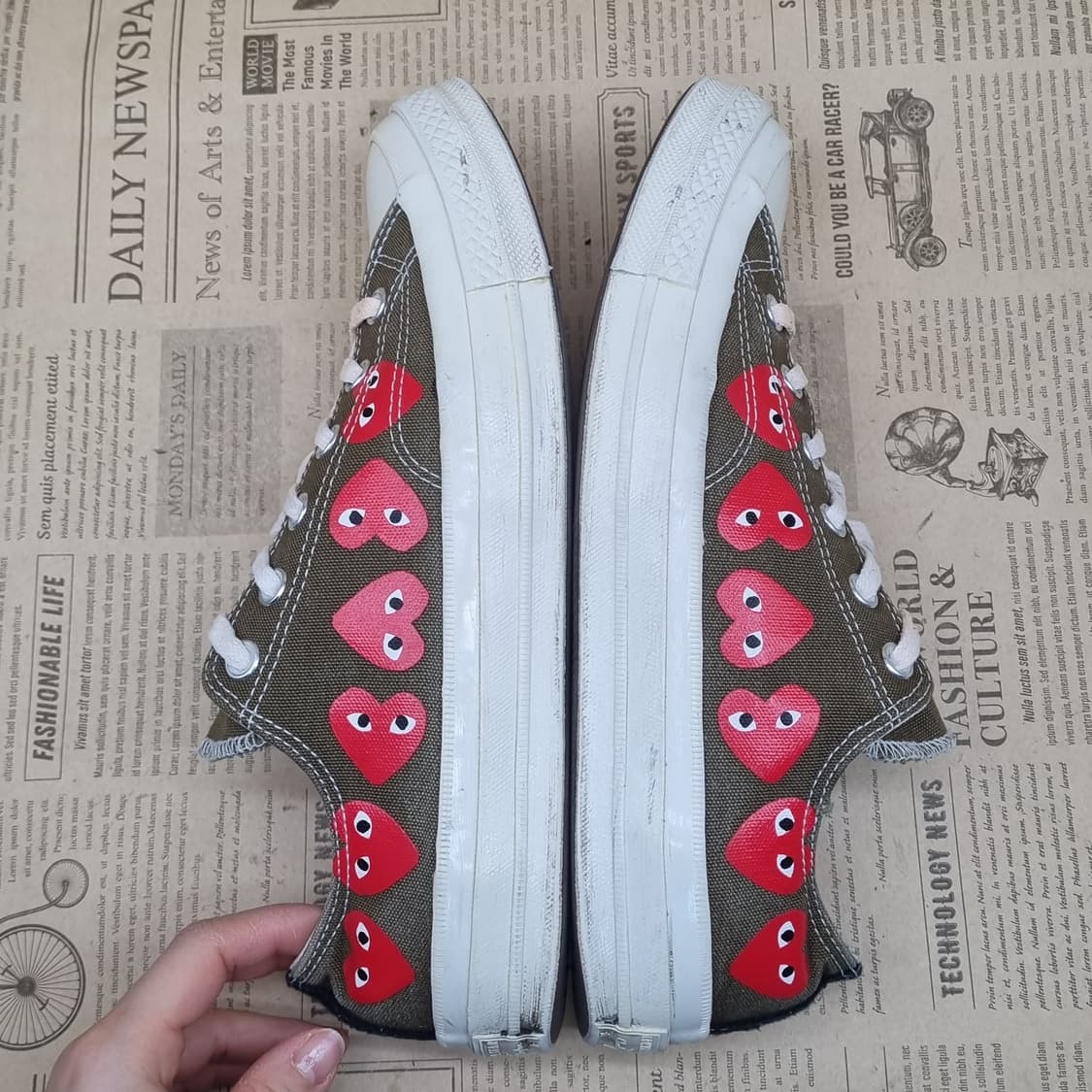 컨버스 x 꼼데가르송 카키 남성 스니커즈 265 상품이미지5