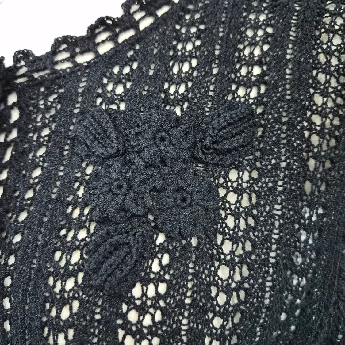 CORROSE 블랙 크로쉐 플라워 니트 가디건  상품이미지7