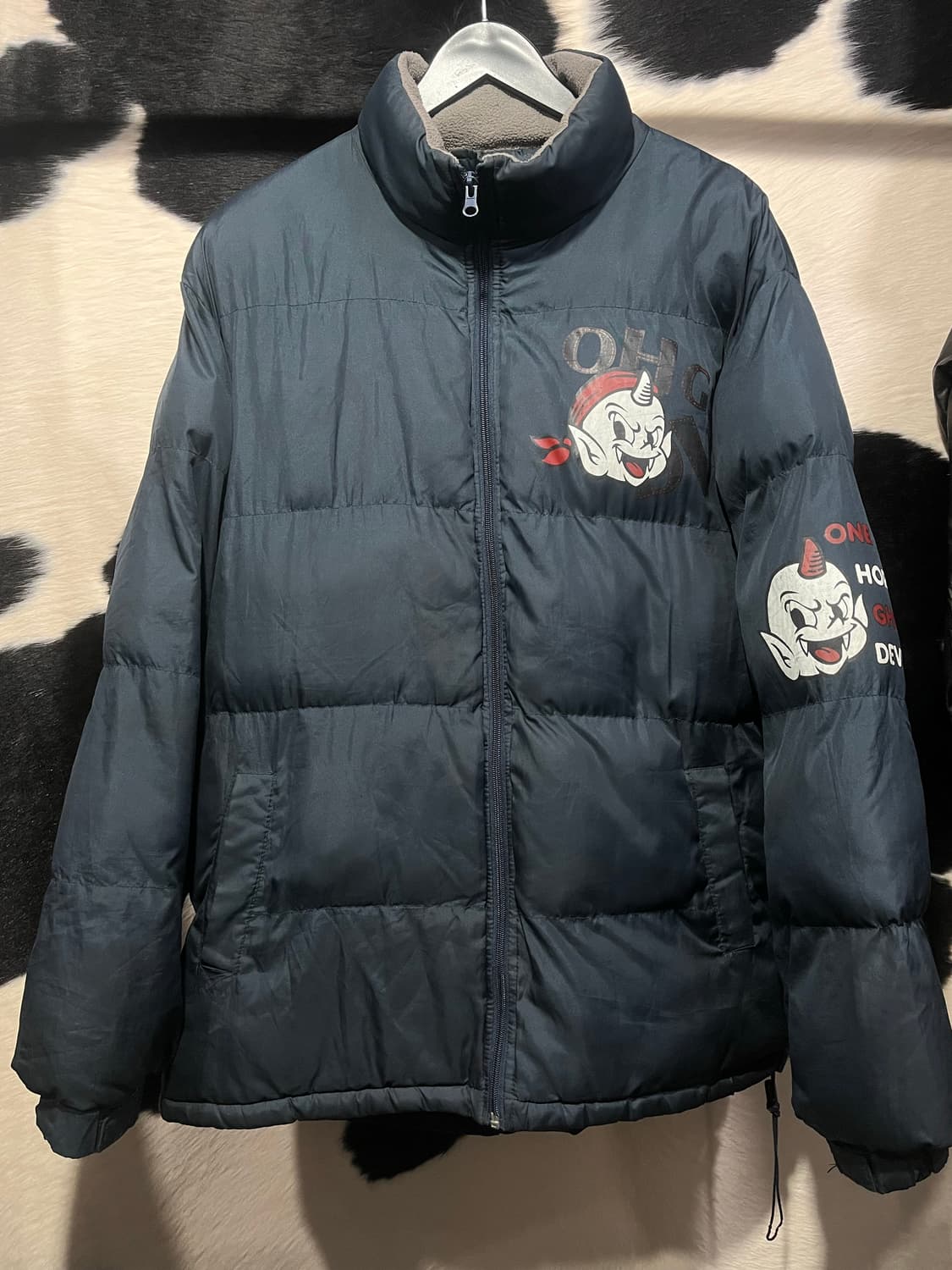 네이비 프린팅 패딩 상품이미지2