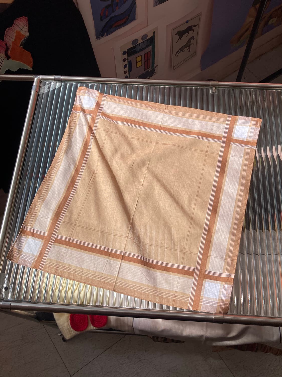 빈티지 에스닉 브라운 손수건 상품이미지1