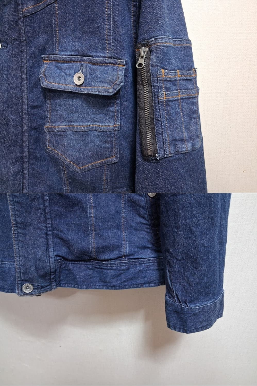일본구제 PLANT TARO HANAKO 집업버턴 인디고 청쟈켓 남105 상품이미지5