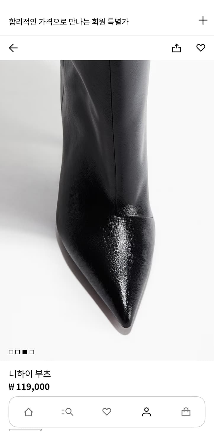 H&M 에이치앤엠 레더 니하이 부츠 힐 상품이미지3