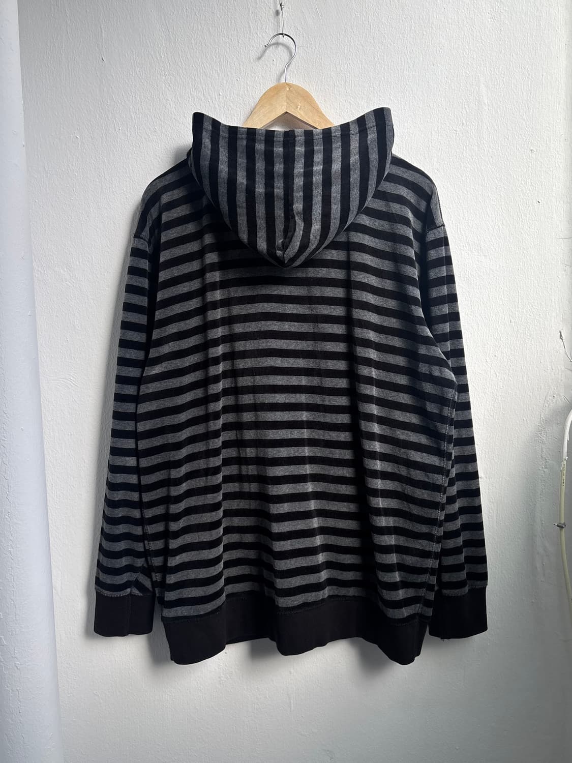 Japanese Vintage Grey Stripe Hood Zip-Up 상품이미지7
