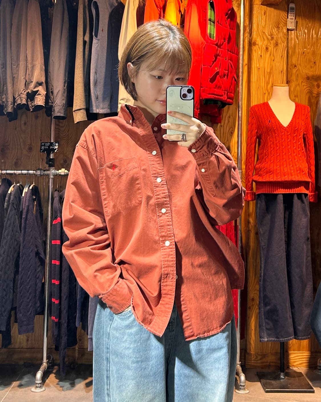 M 폴로랄프로렌 블레이크 딥오렌지 셔츠 상품이미지1