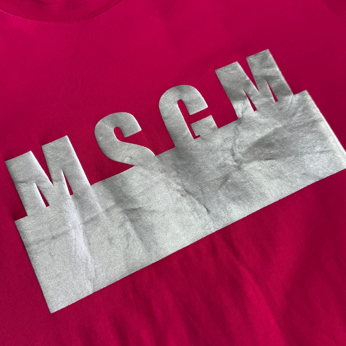 MSGM 실버로고 핑크 반팔 S 상품이미지3
