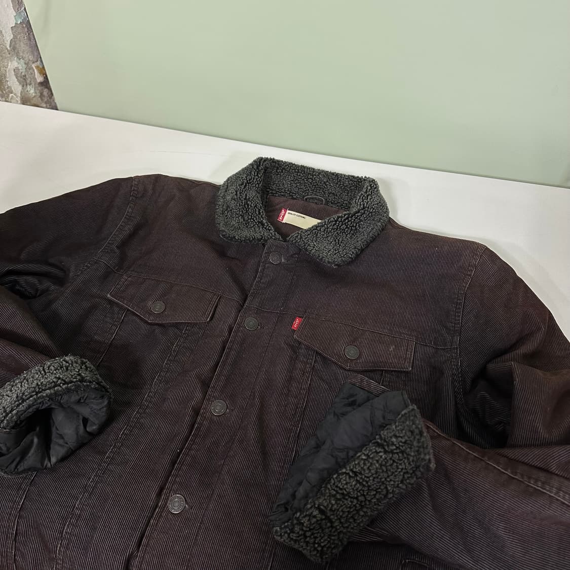 XL 리바이스 다크브라운 코듀로이 쉐르파자켓 상품이미지1