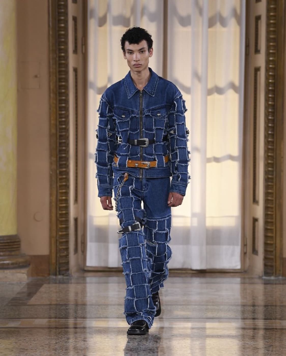 앤더슨벨 24SS 유니섹스 뉴 패치워크 데님 자켓 awa614u - M 상품이미지2