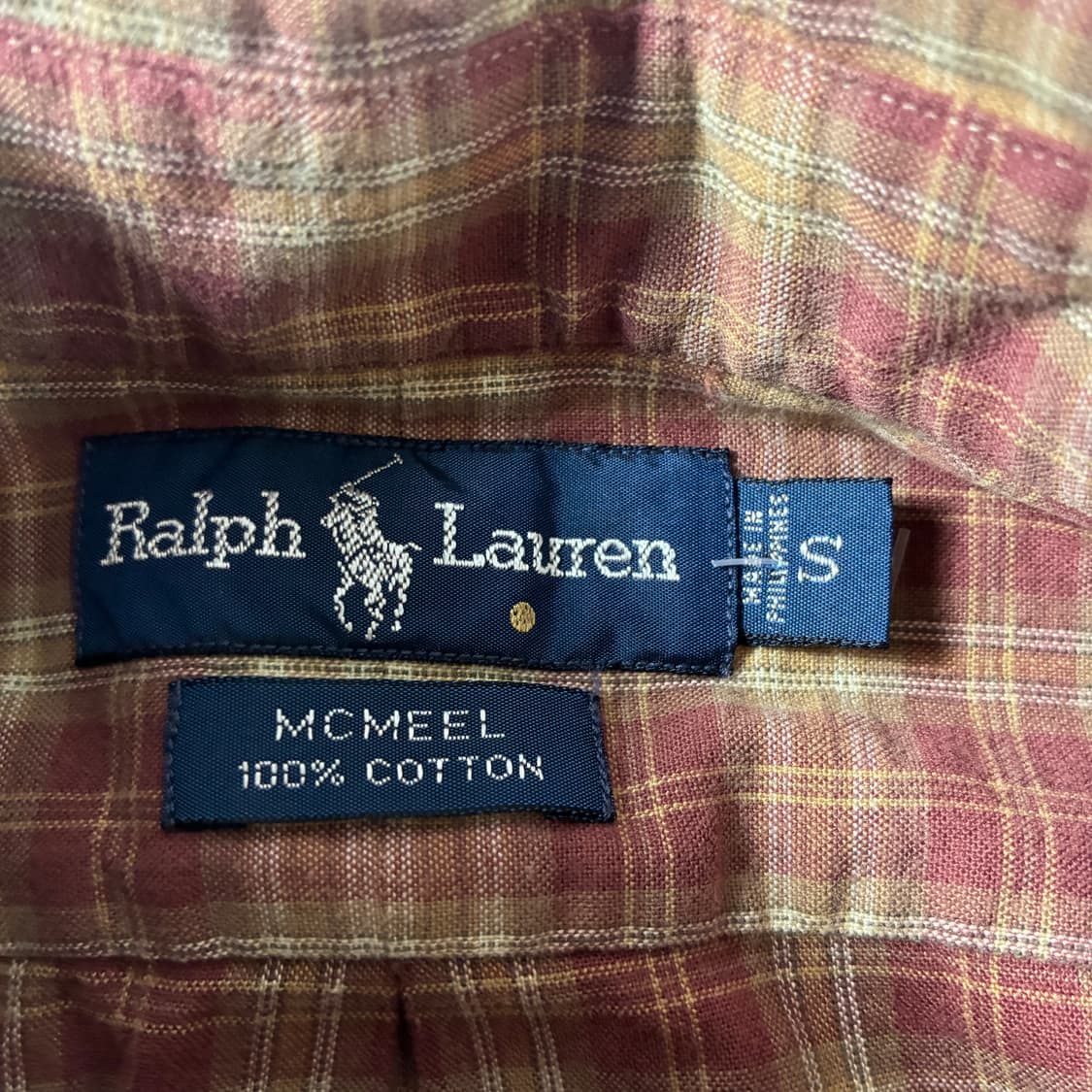 Polo  폴로 랄프로렌 자수 코튼 레드 브라운 체크 셔츠  상품이미지3