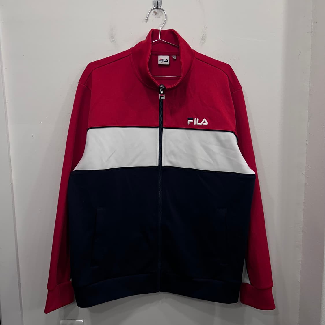 휠라 자수로고 배색 하이넥 코튼 져지 상품이미지2